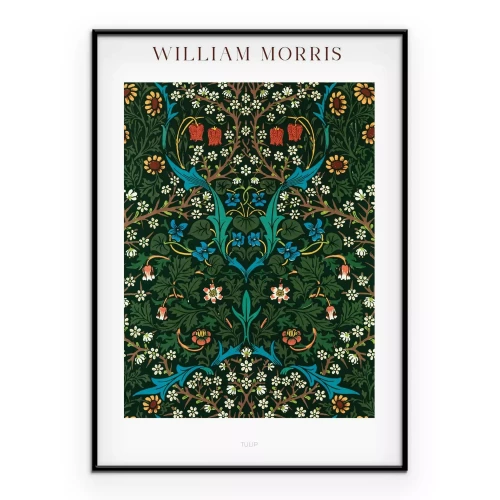 Poster Blumen und Blätter im Stil von William Morris