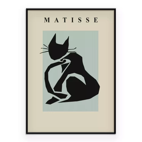 Poster Abstrakte Katze im Stil von Matisse