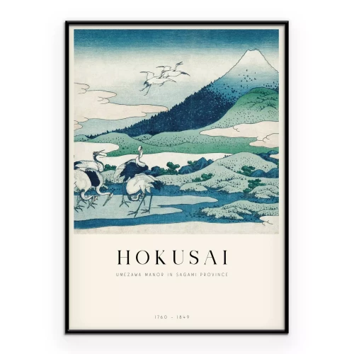 Poster Hokusai Reproduktion Anwesen Umezawa in der Provinz Sagami