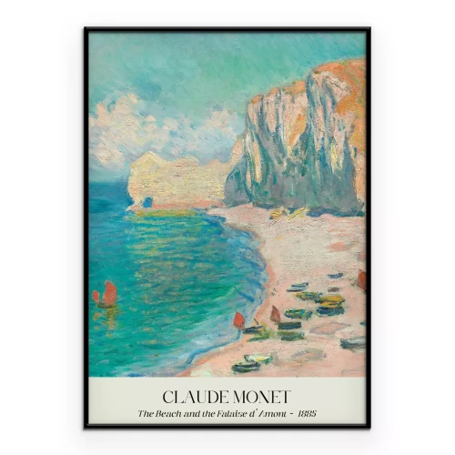 Poster Strand und Falaise d'Amont Reproduktion von Claude Monet