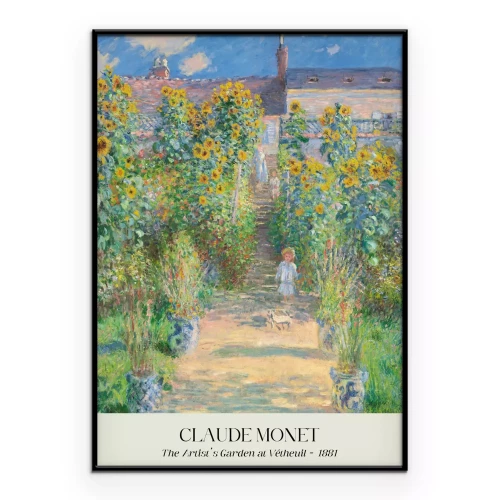 Poster Der Garten des Künstlers in Vétheuil von Claude Monet