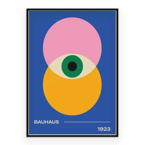Poster Abstraktes Auge und Räder im Stil von Bauhaus