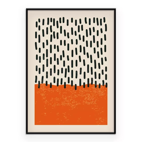 Poster Von Bauhaus inspirierte minimalistische geometrische Komposition mit Strichen