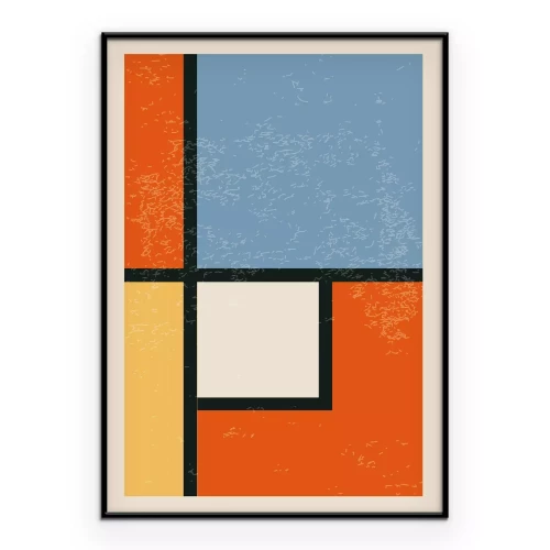 Poster Geometrische Formen im modernistischen Stil inspiriert vom Bauhaus