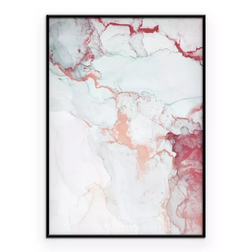 Poster Abstrakter Marmor mit rosa Verzierungen