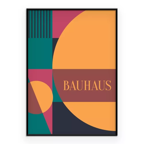 Poster Bauhaus bunte abstrakte Illustration