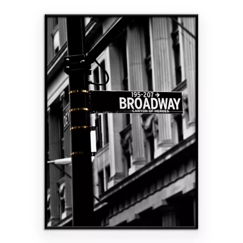 Poster Broadway Straßenschild in New York City