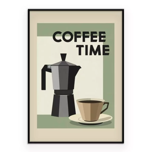Poster Coffee time moderne Illustration mit Kaffee