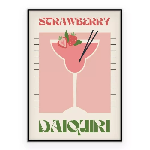 Poster Erdbeer-Smoothie moderne Illustration