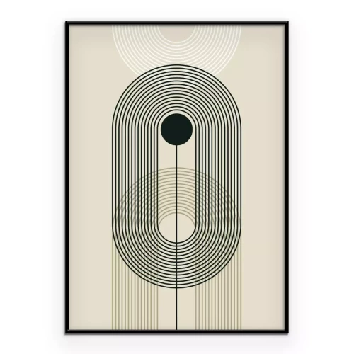 Poster Abstrakte geometrische Formen schwarze und weiße Bögen