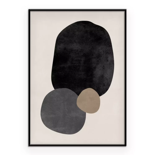 Poster Abstrakte Formen auf beigem Hintergrund