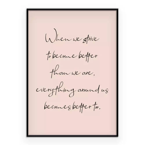 Poster Minimalistisches Zitat auf rosa Hintergrund