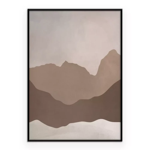 Poster Abstrakte Berglandschaft in monochromen Farbtönen