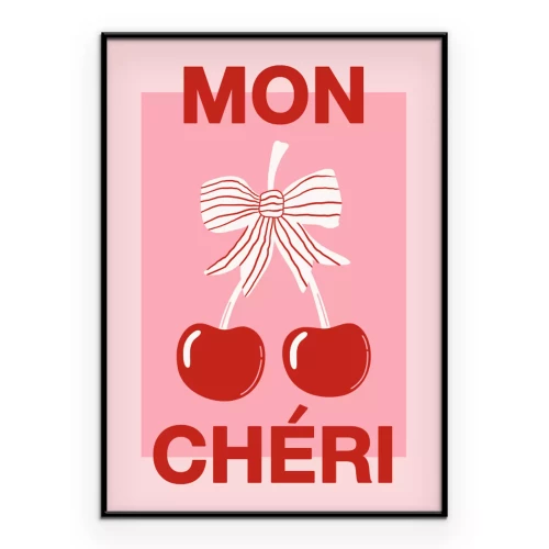 Poster Mon Chéri Cherry Baw Retro Style