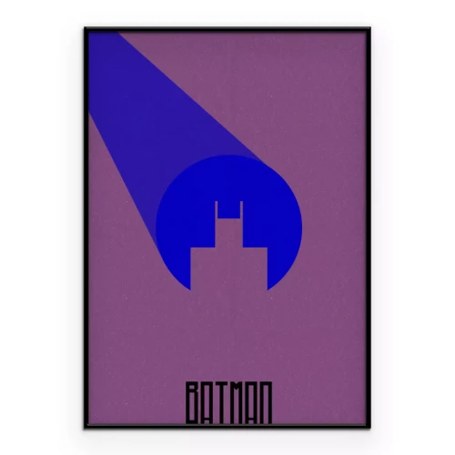 Poster Eine minimalistische Interpretation von Batman im Rampenlicht