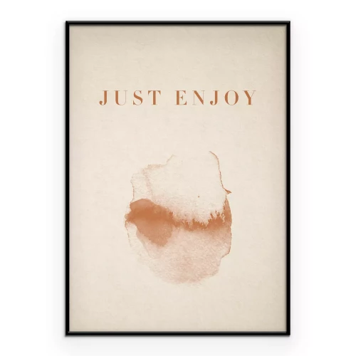 Poster Aquarellmuster mit der Aufschrift JUST ENJOY