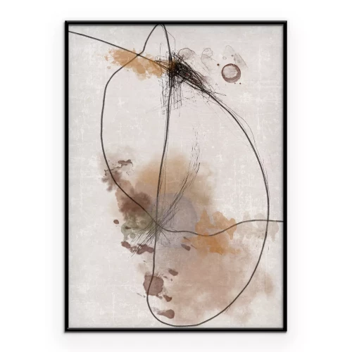 Poster Abstrakte Komposition mit Aquarellelementen