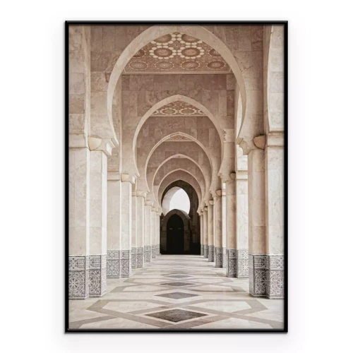 Poster Marokkanische Architektur Moschee in Casablanca