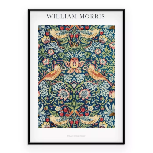 Poster Vögel zwischen Blumen im Stil von William Morris