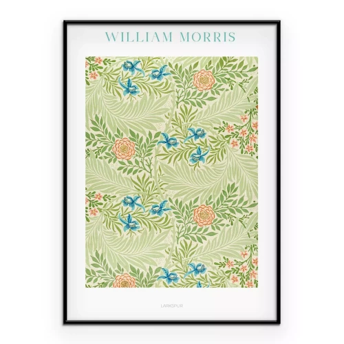Poster Florale Komposition mit Blättern im Stil von William Morris