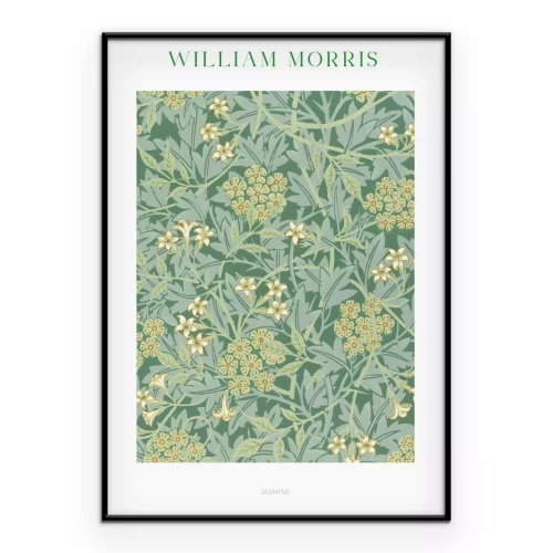 Poster Pflanzengrafik mit Blumen im Stil von William Morris