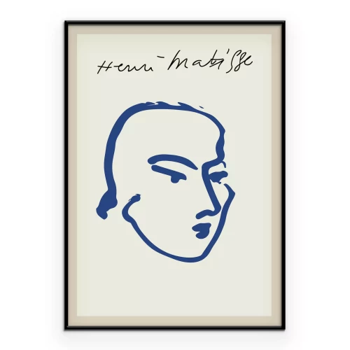 Poster Konturgesicht abstrakt im Stil von Matisse