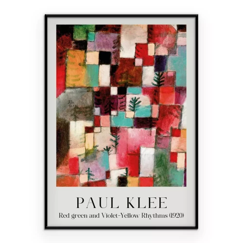 Poster Abstraktion Rot-Grüne und Violett-Gelbe Rhythmen Reproduktion von Paul Klee