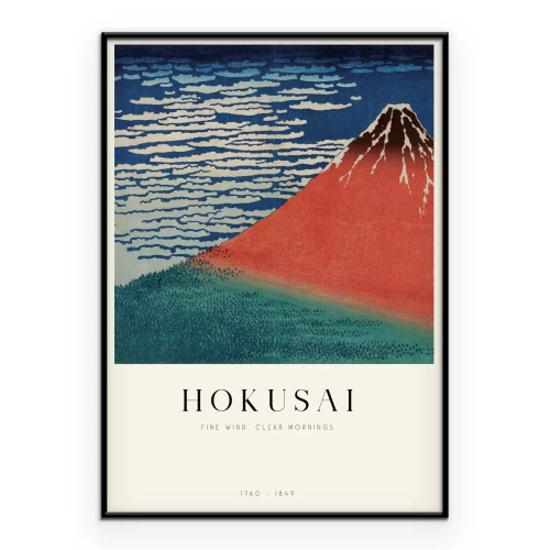 Poster Hokusai Reproduktion Südwind, klarer Morgen