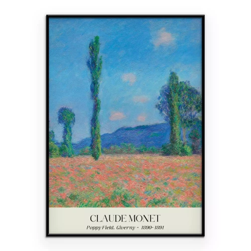 Poster Mohnfeld Landschaft von Claude Monet