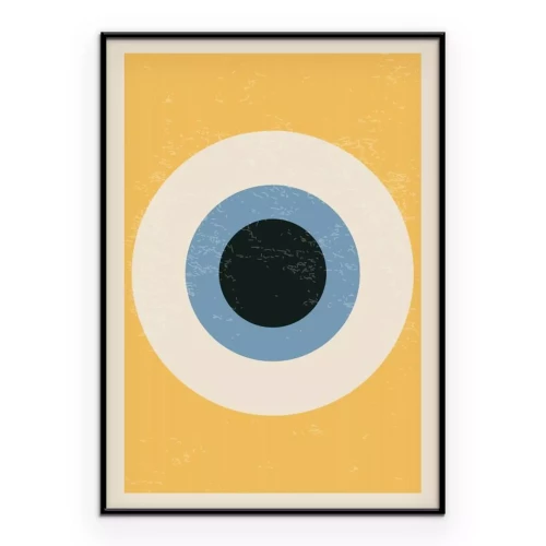 Poster Geometrische Komposition minimalistische Kreise inspiriert vom Bauhaus