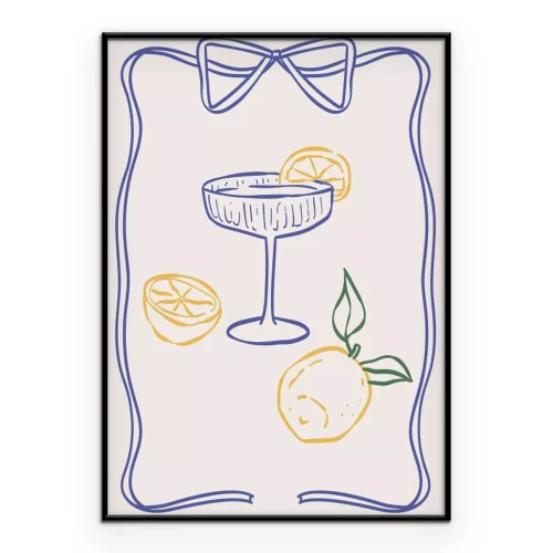 Poster Moderne Illustration mit einem Cocktail