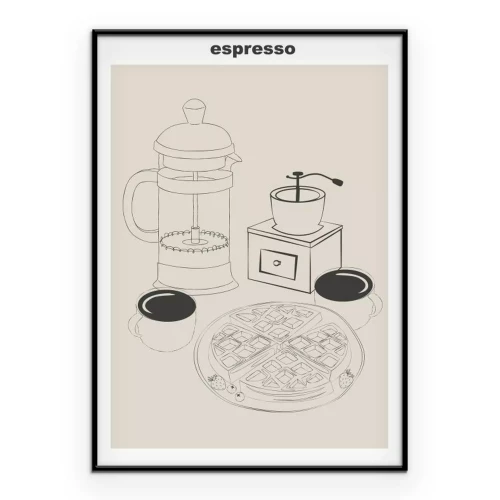 Poster Espresso-Kaffee minimalistische Illustration
