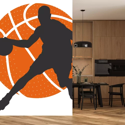Sticker Silhouette eines Basketballspielers
