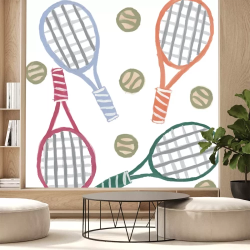 Sticker Tennisschläger und Bälle