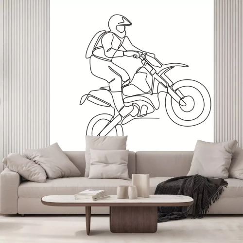 Sticker Strichzeichnung eines Motocross-Fahrers