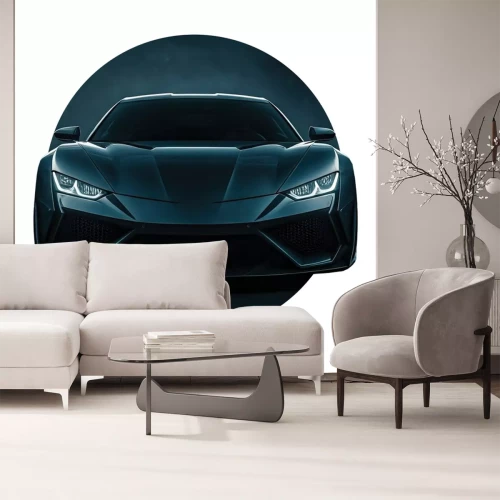 Sticker Sportwagen auf Aquarellhintergrund