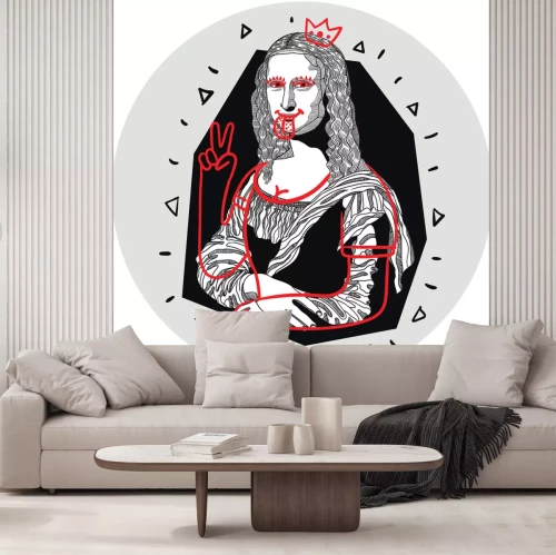 Sticker Abstraktes Porträt der Mona Lisa