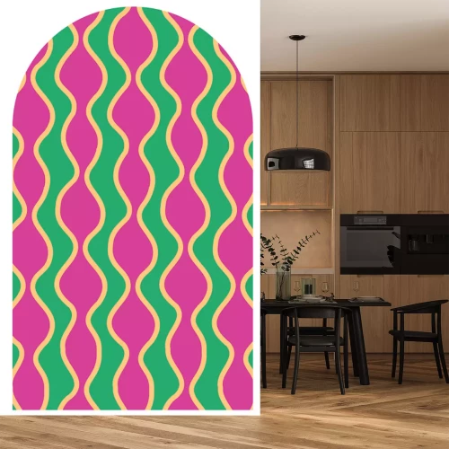 Sticker Retro-Muster mit Wellenlinien