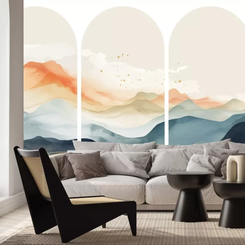 Sticker Abstrakte Berglandschaft