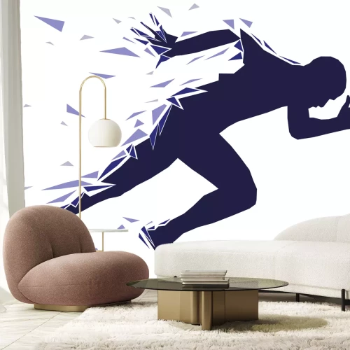 Sticker Abstrakte Silhouette eines Läufers mit geometrischen Formen