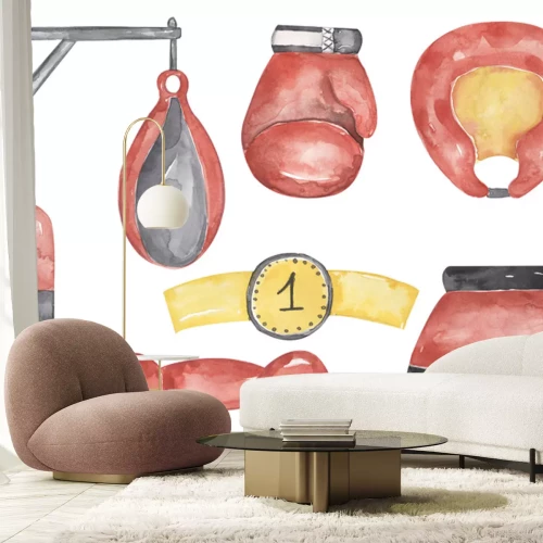 Sticker Boxen Aquarell-Sportsymbole