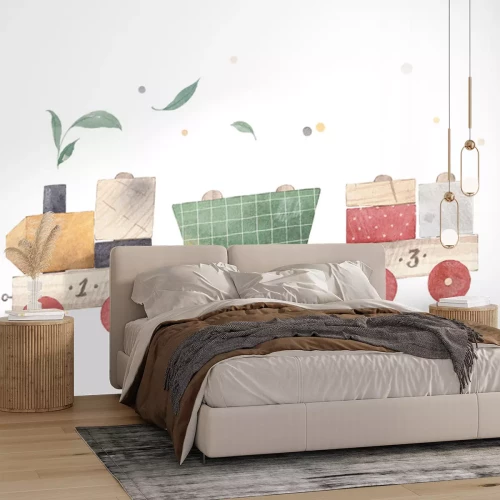 Sticker Aquarell-Holzzug