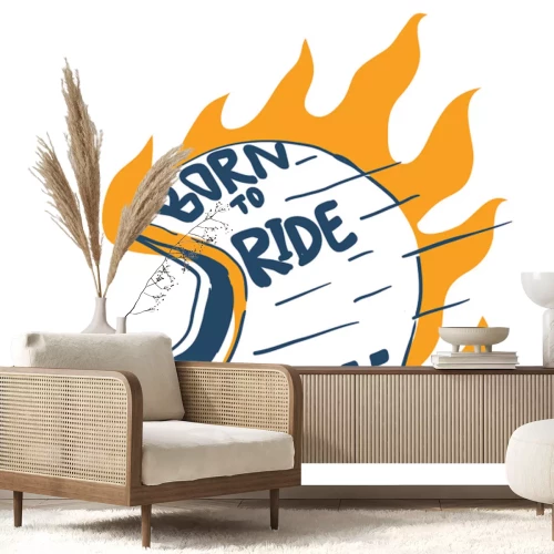 Sticker Motorradhelm mit der Aufschrift BORN TO RIDE
