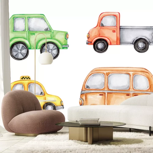 Sticker Aquarell-Automuster für Kinder