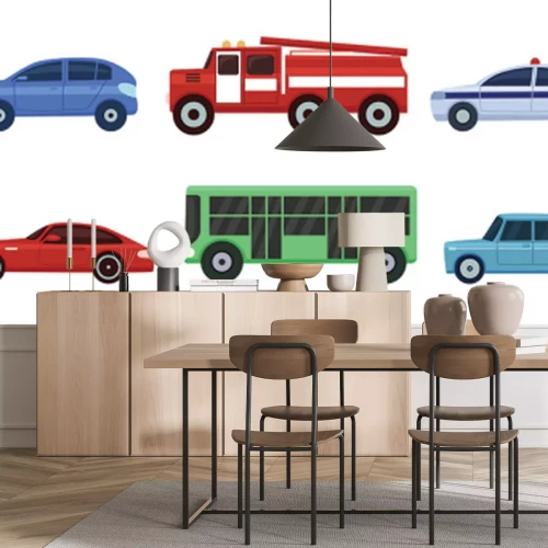 Sticker Bunte Stadtfahrzeuge