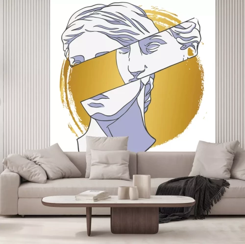 Sticker Porträt der Venus im abstrakten Stil