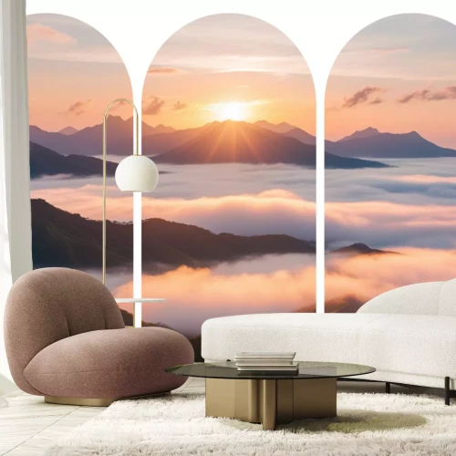 Sticker Berglandschaft bei Sonnenaufgang