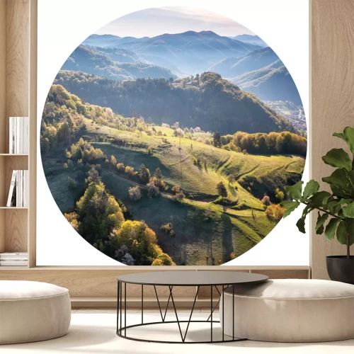 Sticker Grüne Hügel und Berge, eine malerische Landschaft