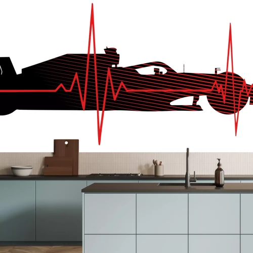 Sticker Ein Rennwagen mit einem EKG-Anschluss