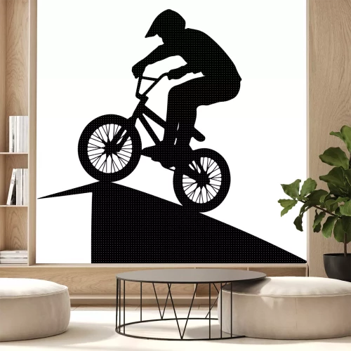 Sticker Die Silhouette eines BMX-Athleten